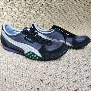 Vintage Y2K Puma 5000m Shoes Suede Black Gray Men's 6